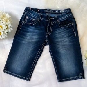 Miss Me, Rhinestone embellished bermuda short, 29